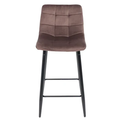 Стул барный MIA, коричневый велюр HLR49/черный_2