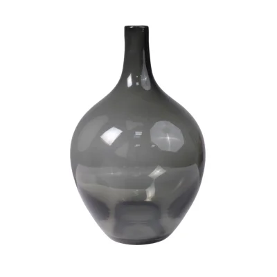 Ваза стеклянная FOAM, дымчатый, 18*29см фотография