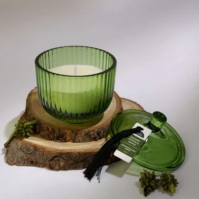 Ароматическая свеча SMOKED WOOD & MAPLE в стекле, Д95 Ш95 В112_2