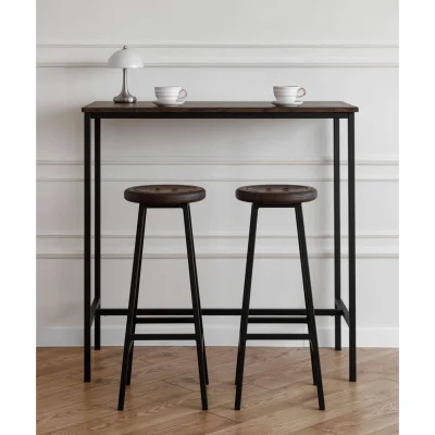 Стул полубарный BUTTON-65 мореный/черный_3