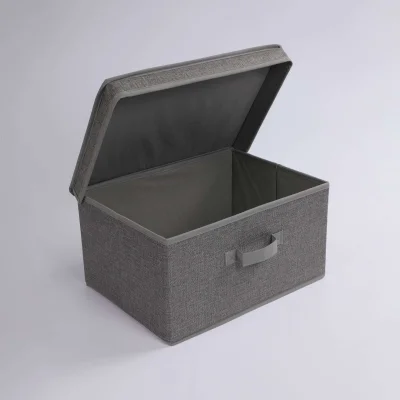 Контейнер для хранения MACKENZIE-2, с крышкой, серый, 38*27*19см_5