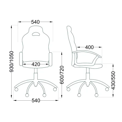 Кресло поворотное RACE, серый+черный_5