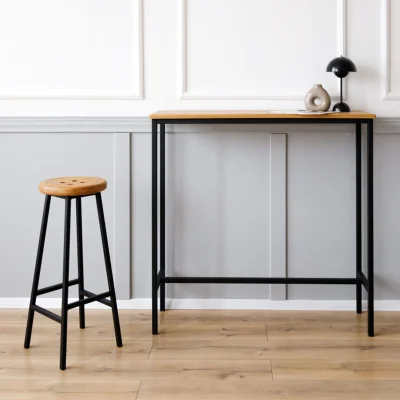 Стул полубарный BUTTON-65 натуральный/черный_3