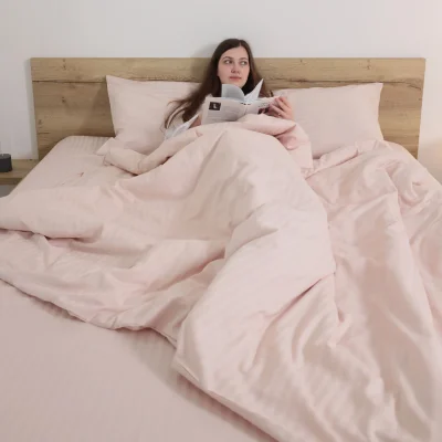 Простыня 200*220см Топлёное молоко, премиум  сатин-страйп_3