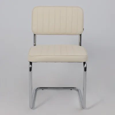 Кресло СЛАВИЯ Люкс, Pegaso крем экокожа/хром_2