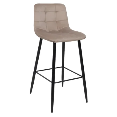 Стул STELLA, барный, бежевый велюр HLR08/черный фотография