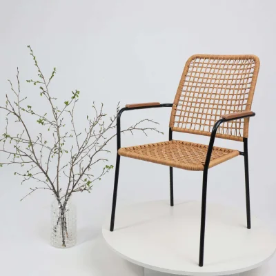 Кресло садовое BERGAMO, PE, иск.роттанг,черный+коричневый_9