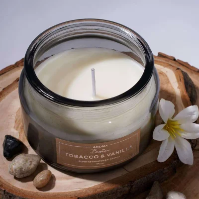 Ароматическая свеча TOBACCO & VANILLA в стекле, Д100 Ш100 В65_4