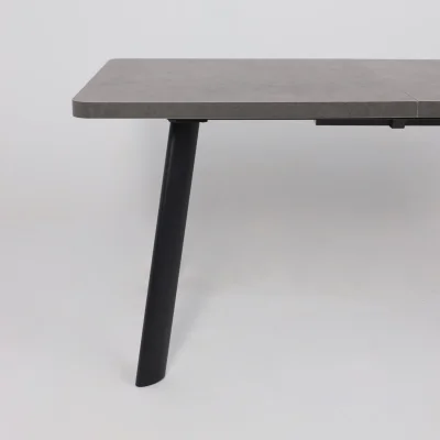 Стол LEON LUX RADIAL-180, раздвижной 180(240)х95, Дымчатая керамика/Чёрный_10