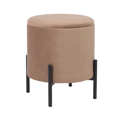 Стул-пуф BOOT, серо-бежевый велюр MY 180G-13/черный фотография
