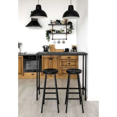 Стул барный BUTTON-78 черный/черный_2