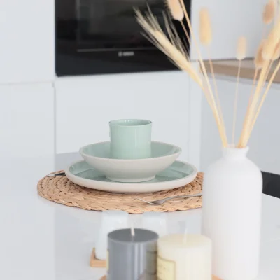 Блюдо STONE CLAY, керамика, светло-зеленый, d26*3см_6