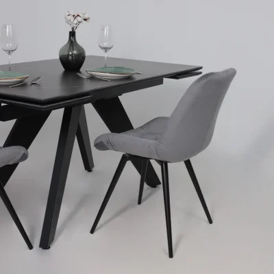 Стол AV 2122, МДФ+керамика, раздвижной 1400 (2000)*850 черный, матовый SHAKESPEARE/черный_6