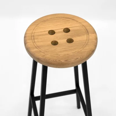 Стул полубарный BUTTON-65 натуральный/черный_9