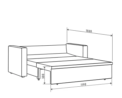 Диван-кровать ТУННЕ Ripple 995, серый (черные опоры)_7