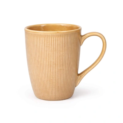 Кружка STRIA, фарфор, пшеничный, 300мл фотография