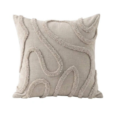 Подушка декоративная МАТЕХ TUFTED LINES 45*45*10. Цвет молочный, арт. 67-597 фотография