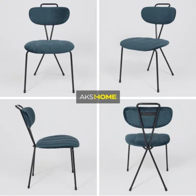 Стул TORI, темно-бирюзовый велюр VOSS 86/черный_2