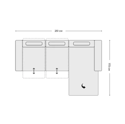 Диван DAKOTA (Угловой с электроприводом) PKSL WA1L 2,5LW WA1R PKSR – CanGFR PKS фотография