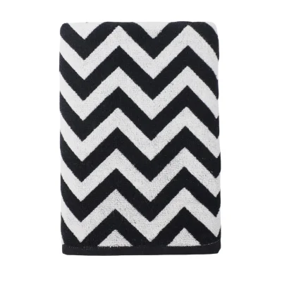 Полотенце махровое STREET, 70*140см, зигзаг, черно-белый фотография