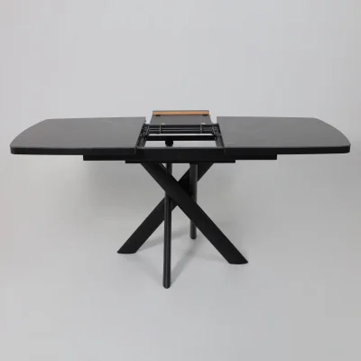 Стол LEONEL-130, раздвижной 130(165)х85, STONE BLACK ST CER/Черный_20