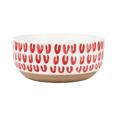 Миска-Боул LOVE PRINT, керамика, красный принт, d17*7,4см фотография