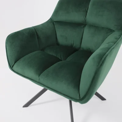 Кресло VIRGINIA, поворотное, темно-зеленый велюр HCJ-19/черный_13