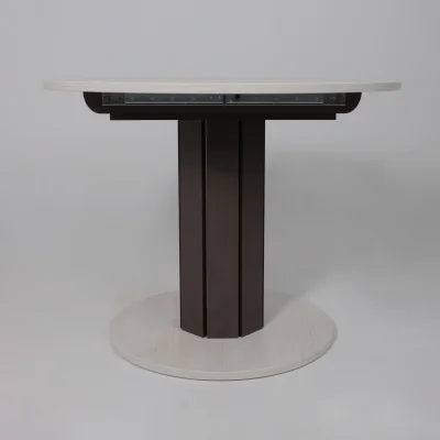 Стол раздвижной на опоре ONTARIO,1000(1300)*760*1000, (сосна каньон/коричневый)_9