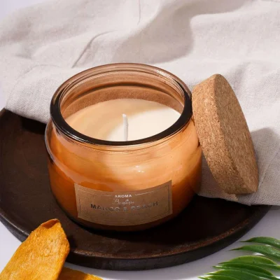 Ароматическая свеча MANGO & PEACH в стекле, Д100 Ш100 В65_4