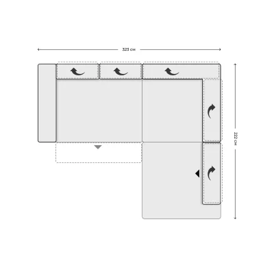 Диван SATELLITE-S 2,5LKV VZMO - XLSERKV - 1,5XLKVAhoR ST1 фотография