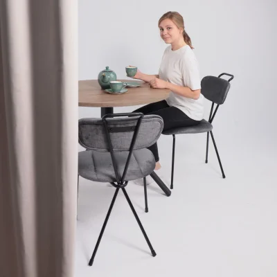 Стул TORI, серый велюр VOSS 15/черный_6