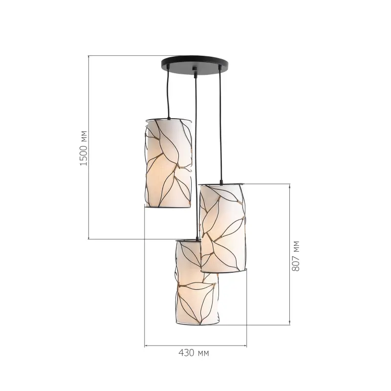 Светильник подвесной ST-Luce Черный/Бежевый E27 3*60W ROOT_preview_5