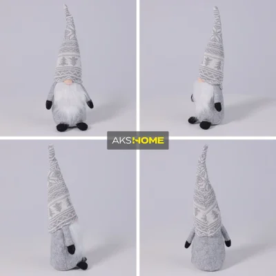 Интерьерное украшение "Гном с орнаментом", 40см, серый (RY-123)_3