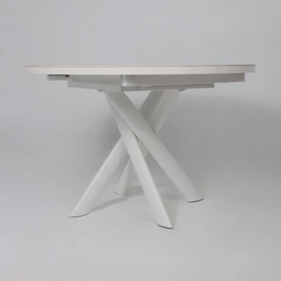 Стол RONALDO-120, круглый раздвижной 120(160), PATAGONOA BIANCO GLOSS PREMIUM CER/Белый_8