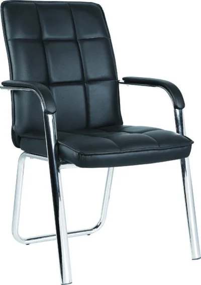 Стул PICASSO, CHROME, ECO, черный фотография