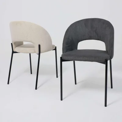 Стул ELSA, серый велюр Fjord15/черный_4