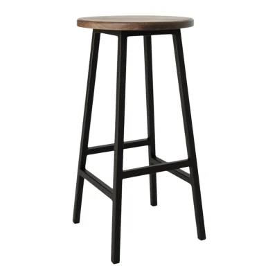 Стул полубарный SMH-63 DD, дуб мореный/черный фотография