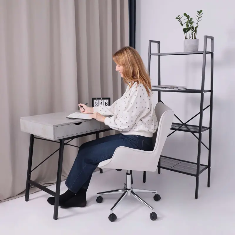Кресло поворотное BELLA chrome, Kiton 701, велюр/белый антарктида_preview_8