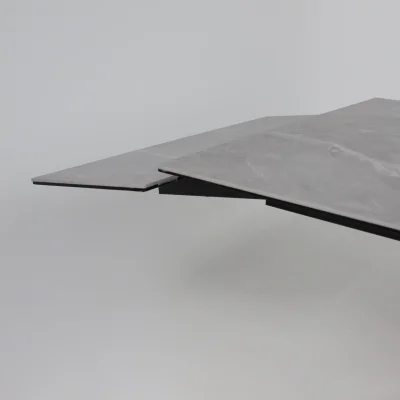 Стол МОНАКО NEW,керамика 0 кат. 1600(2240)*900, Камень серый Greys Grey/Черный матовый_15