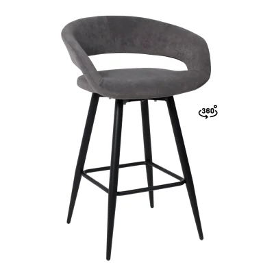 Стул барный BARNY-R 700, b28 ANTRACITE LUX\черный фотография