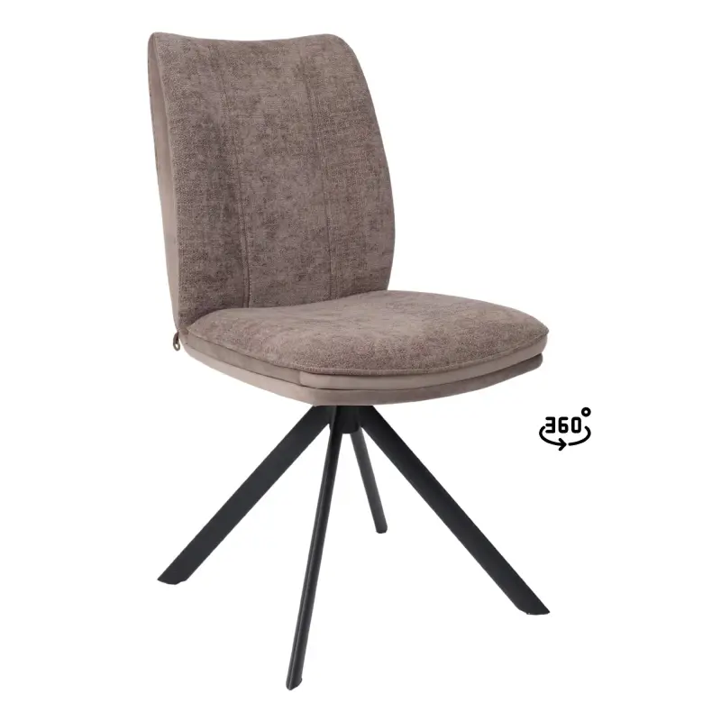 Стул SMART-R 360, g26 MOCCO шенилл LUX - d05 CAPPUCCINO LUX\черный фотография