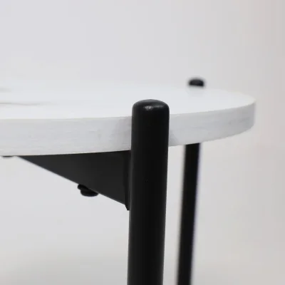 Стол журнальный ELY, белый мрамор/черный, d450*500_4