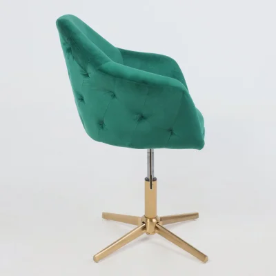 Стул DUBAI, поворотный, (зеленый велюр/золото)_8