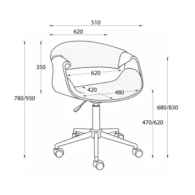 Кресло барное ANGARA, велюр, темно-серый Fabb 16/черный_16