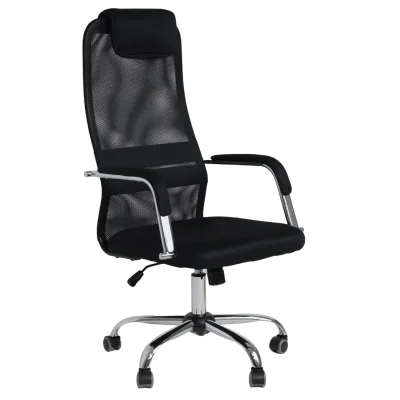 Кресло рабочее GERMES, ткань/сетка, черный фотография