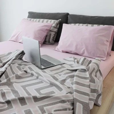 Комплект постельного белья 2СП поплин набивной (серо-коричневый, геометрия 31)_4