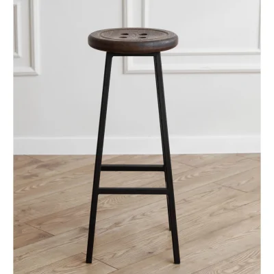 Стул полубарный BUTTON-65 мореный/черный_7