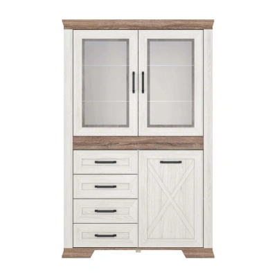 Н.м. "MARSELLE" шкаф REG2W1D4S, к.Ясень снежный+Дуб сонома темный/ф.Ясень снежный_1