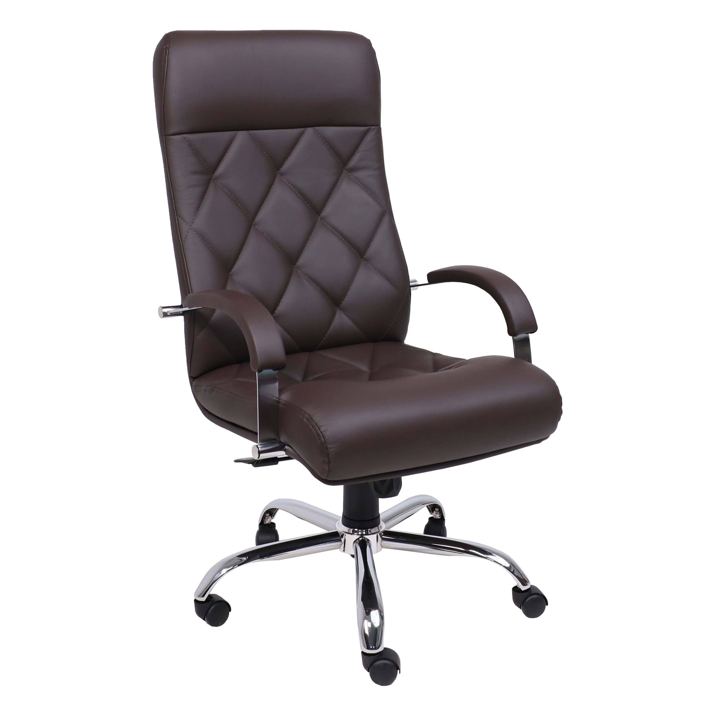 Кресло Верона В, натуральная кожа, хром (коричневый) купить недорого ...