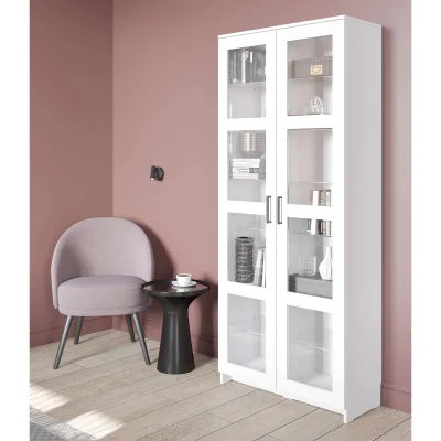 Шкаф с витриной НАВИ 80х35х190, белый (2.15.16.090.1 RU)_3